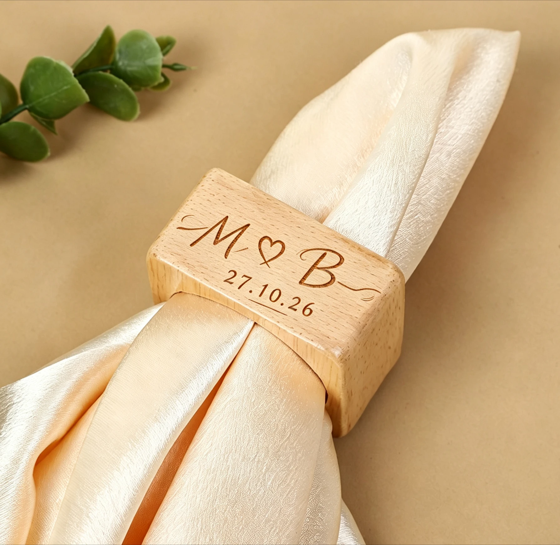 50 pcs Custom Wooden Napkin Ring Napkin Holder Natural Napkin Ring Wood Place Card Wedding Engagement Wedding Even Decoration