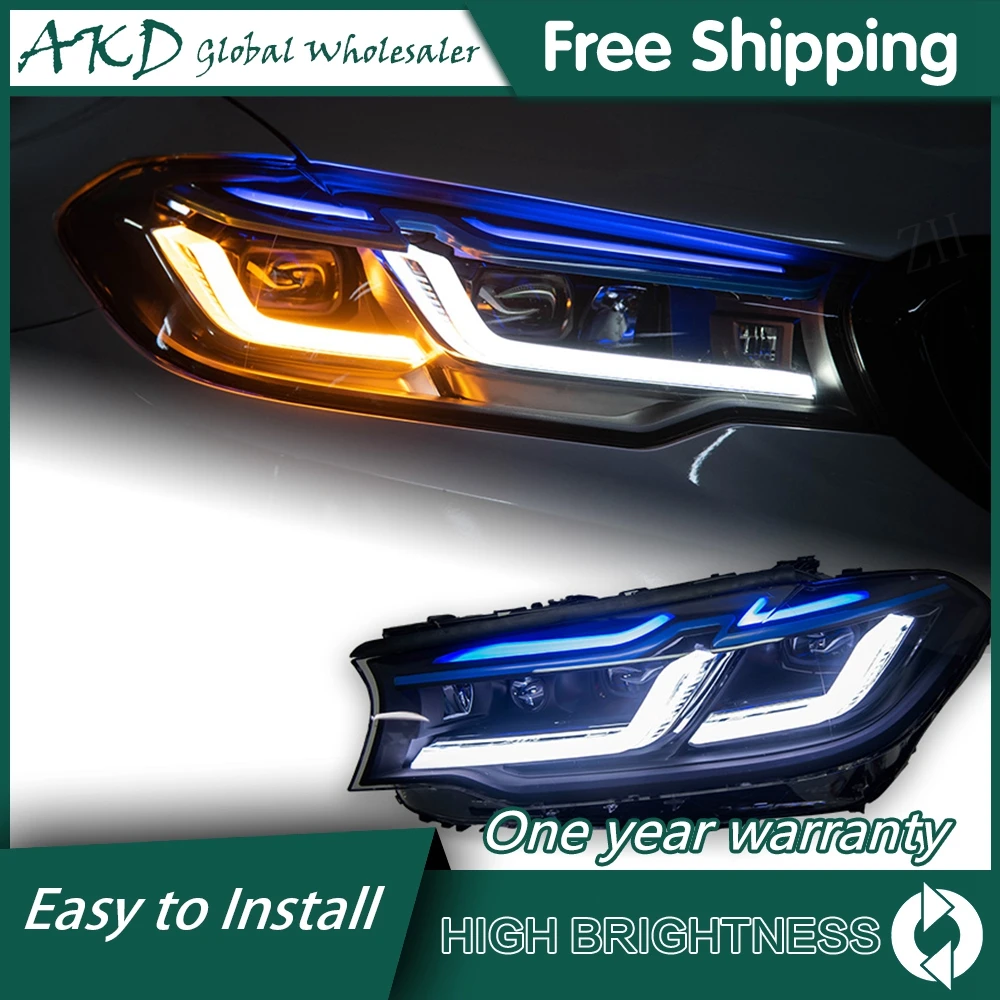 Car For BMW G30 2018-2022 G38 Headlights DRL Hella LED Bi Xenon Bulb Fog Lights Car Accessory M5 LCI 525i 530i Type Head Lamp