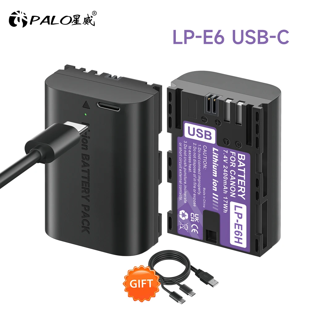 Typ C LP E6 LPE6 LP-E6 2400mAh LP-E6N akumulator do aparatów Canon EOS 5DS R 5D znak II 5D znak III 6D 7D 80D 90D EOS 5DS R kamera