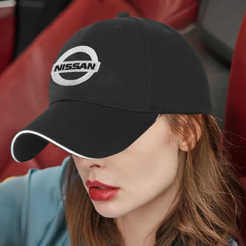 Car Baseball Cap Peaked Cap Adjustable Unisex Summer Shade Hat For Nissan Tiida Sylphy Teana X Trail T30 T32 Almera Qashqai J10