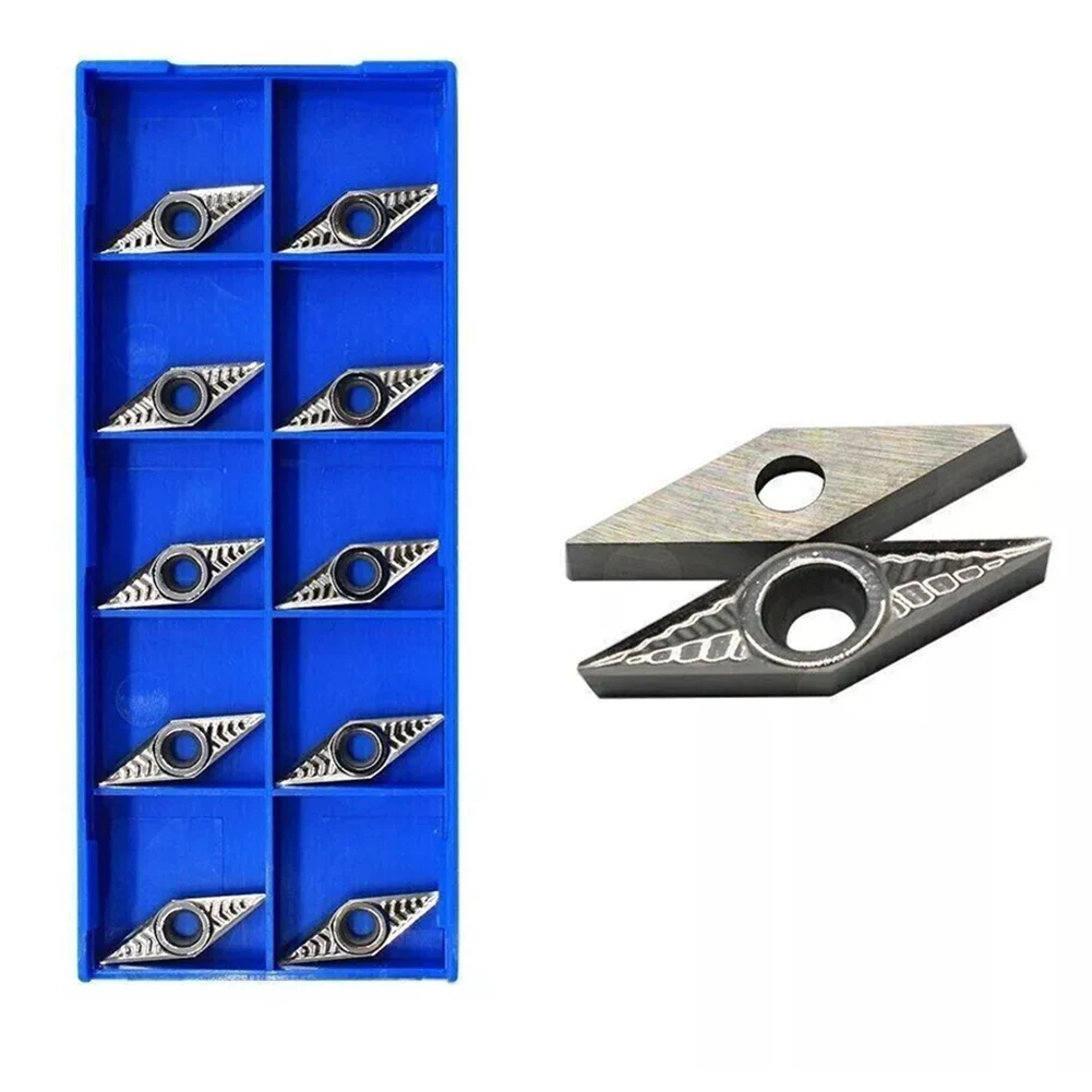 10PCS VCGT110304 Carbide Turning Inserts Suitable for Processing and For aluminum Parts in CNC Turning Applications