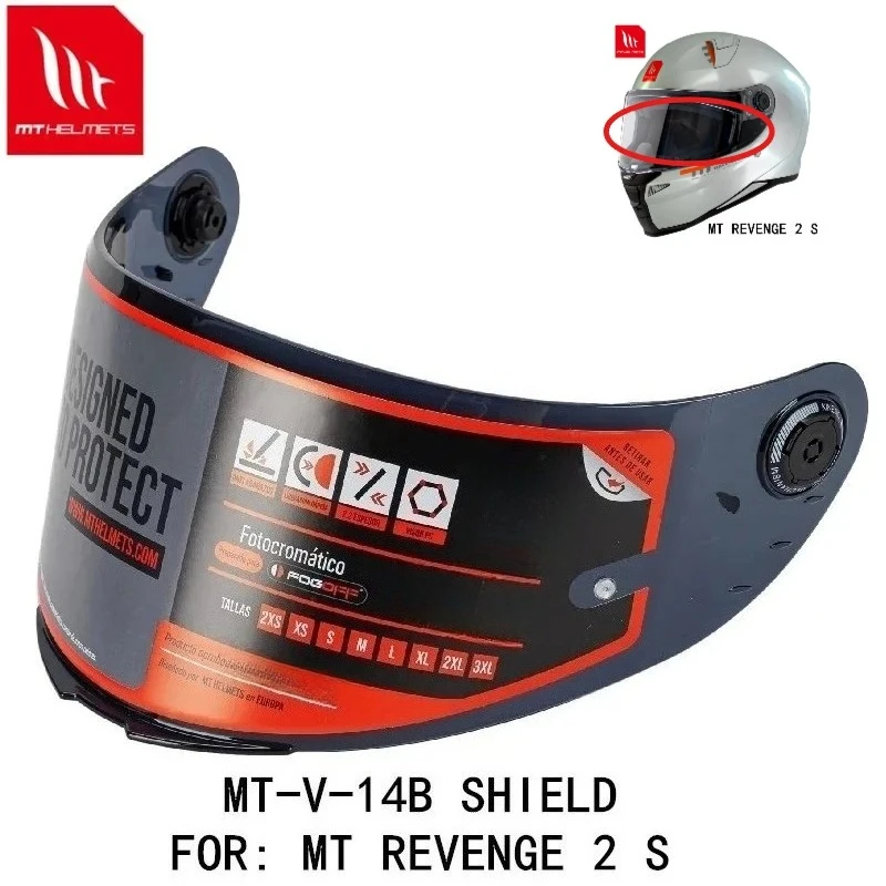 

MT-V-14B Shield for MT REVENGE 2 S Helmet Original MT Replacement Glass Motorcycle Helmet Parts Helmet Replacement Parts