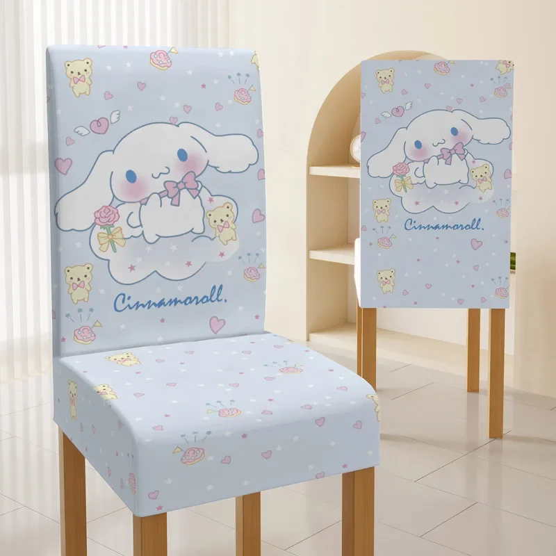 Anime Sanrio Hello Kitty Chair Cover Cartoon Cinnamoroll Kuromi Printed Universal Chair Cover Home Dining Table and Chair Cover