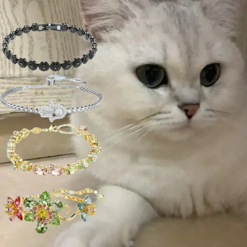 

Cat accessories 2025 Austrian original jewelry luxury crystal bracelet light luxury high-end girl high-quality gift