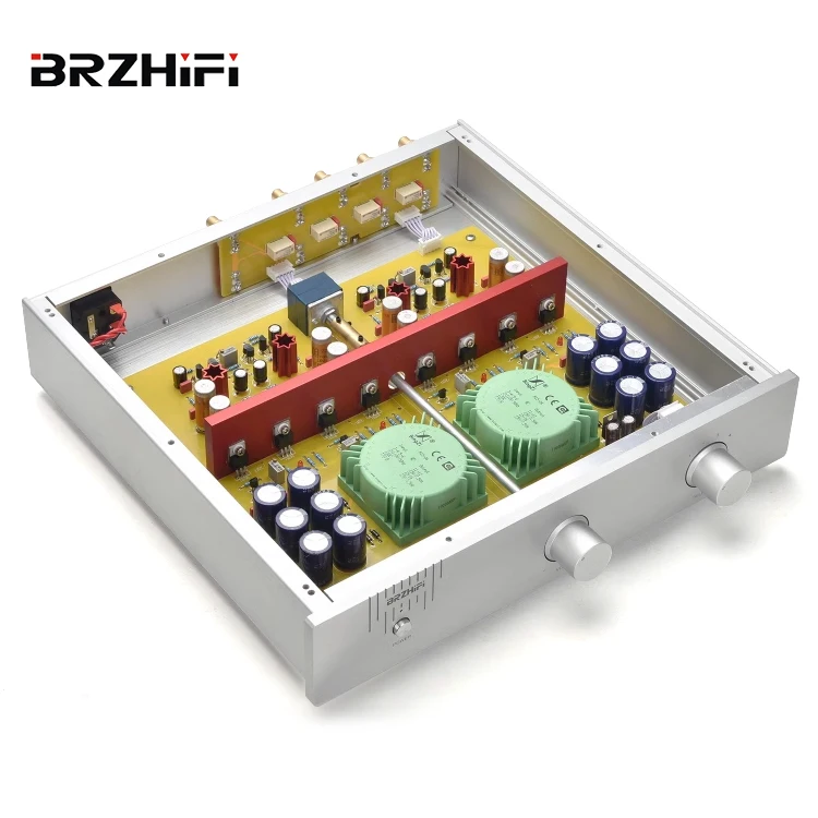 BRZHIFI JC2 kualitas tinggi gaya mode menggambar oksidasi tabung perak pra amplifier sistem audio rumah