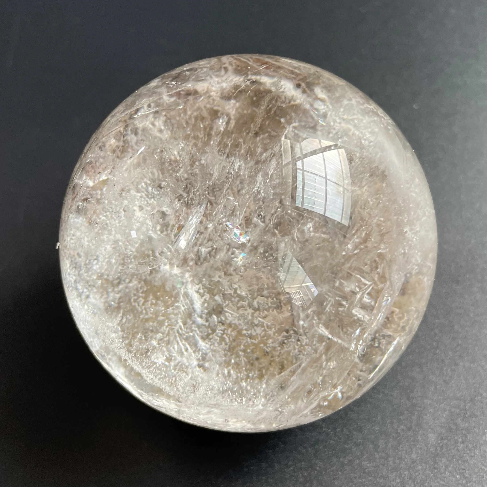 261g Natural Crystal Ball Green Phantom Sphere Rock Decoration Rough Polished Quartz Stone Healing D177