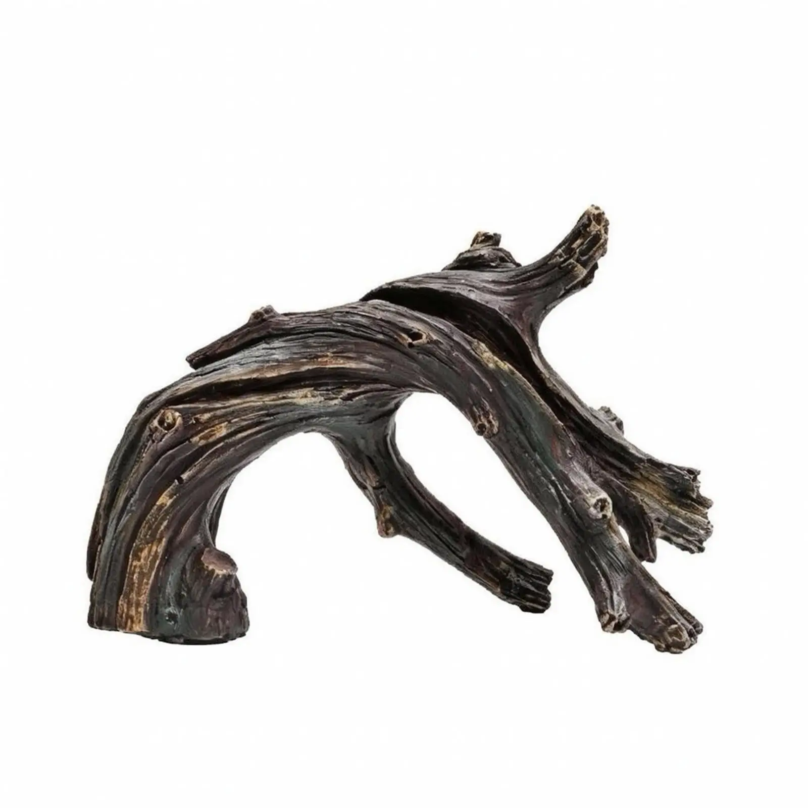 Natural Look Reptile Hide Cave Resin Driftwood for Lizard Gecko Climbing Play Aquarium Decorative Wood Arch Terrarium Shelter