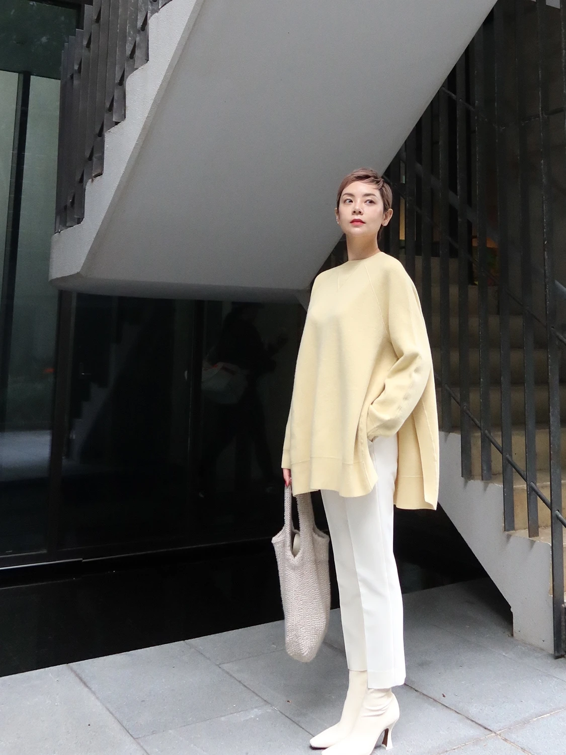 

Deepdywang Women's Full Wool Long Sve Knitted Sweater Loose Side Slit Design Overhead Sle Winter Faion Commute Wind