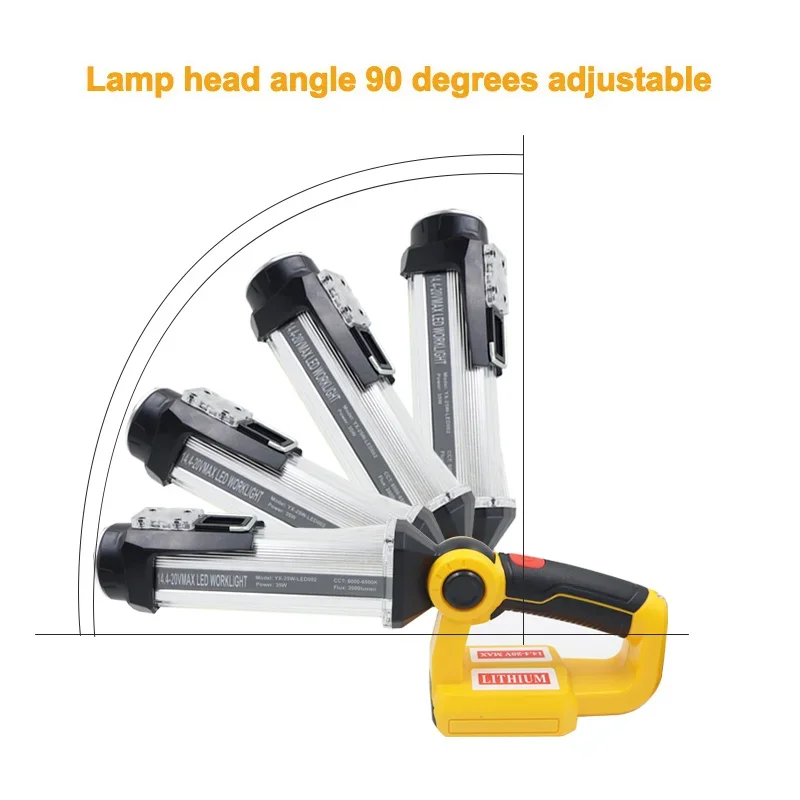 Lampu Sorot Downlight untuk deker hitam untuk Bosch untuk pengrajin untuk Dewalt untuk Makita untuk Milwaukee 14.4V baterai Li-ION 18V