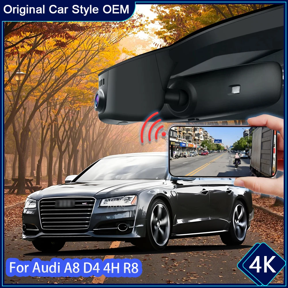 Driving Video Recorder Night Vision 4K UHD Plug and Play Car DVR Camera For Audi A8 D4 4H 2010~2017 Dashcam
