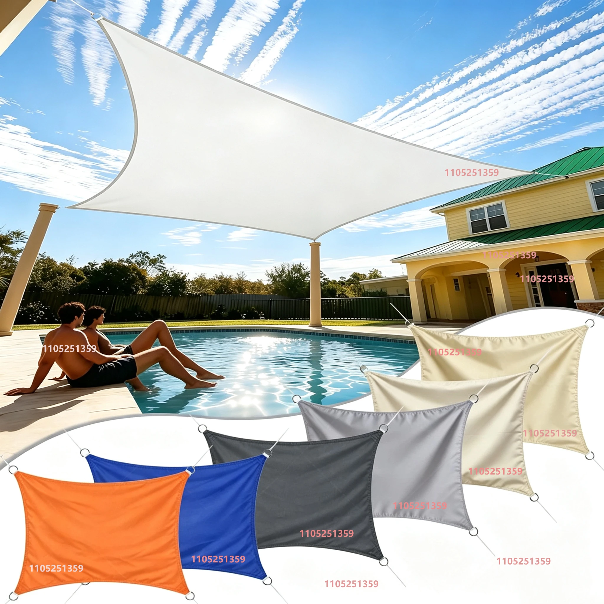 Toldo Impermeable Grande para Protección Solar, Toldo para Jardín, Patio, Piscina, Camping ﻿