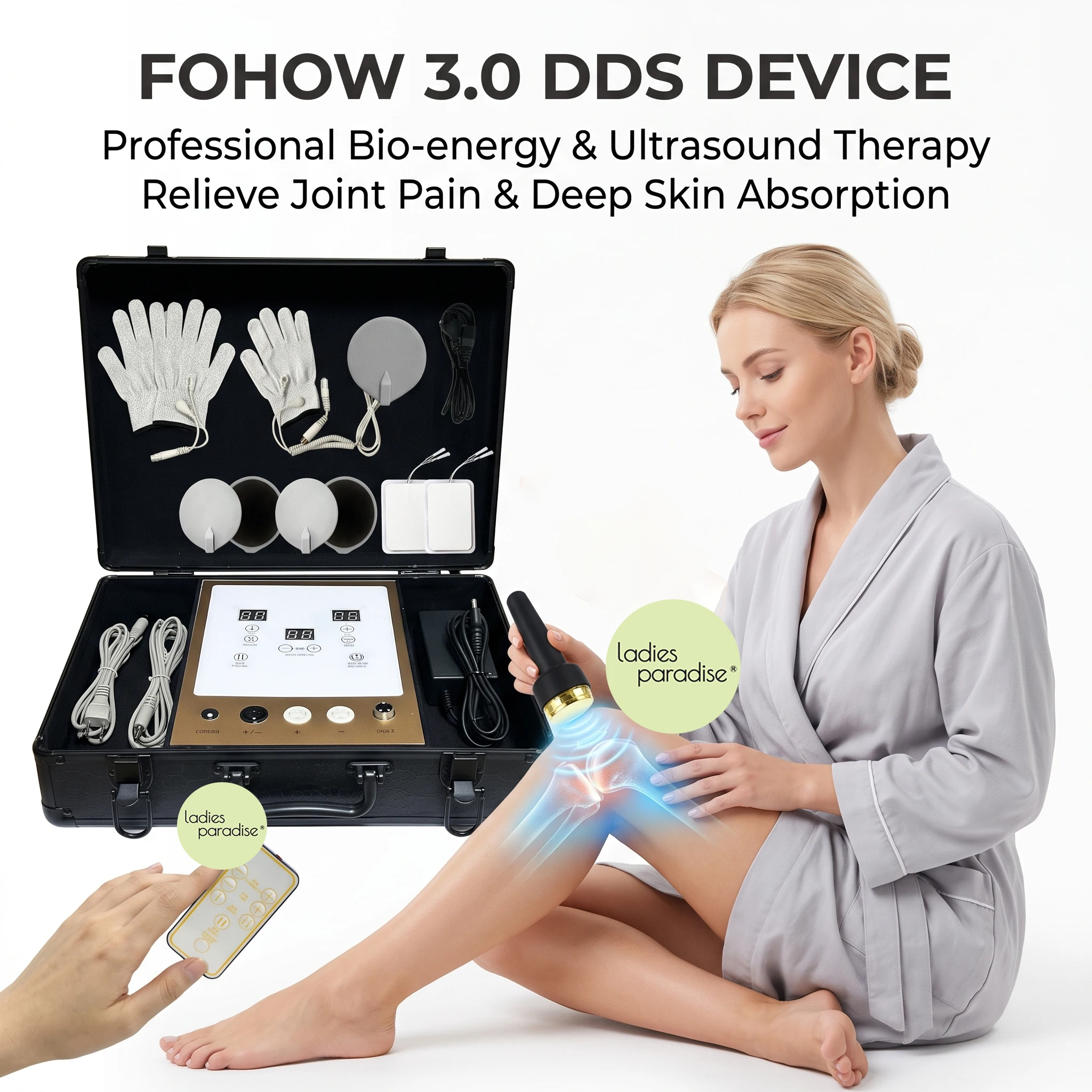 

Ladiesparadise Bioenergetic Bio-Electric Massager with Facial Probe Professional Skin Care Device SPA Salon Home Use