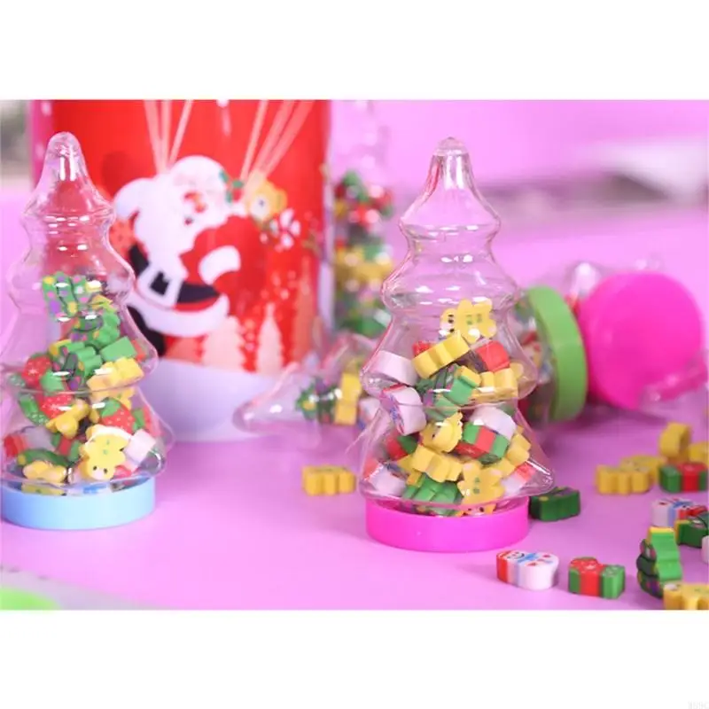 W89C 26pcs Neuheit Weihnachtsgummi Mini -Gummi -Radiergummi -Eraser Weihnachtsbaumdekorationen für Zuhause
