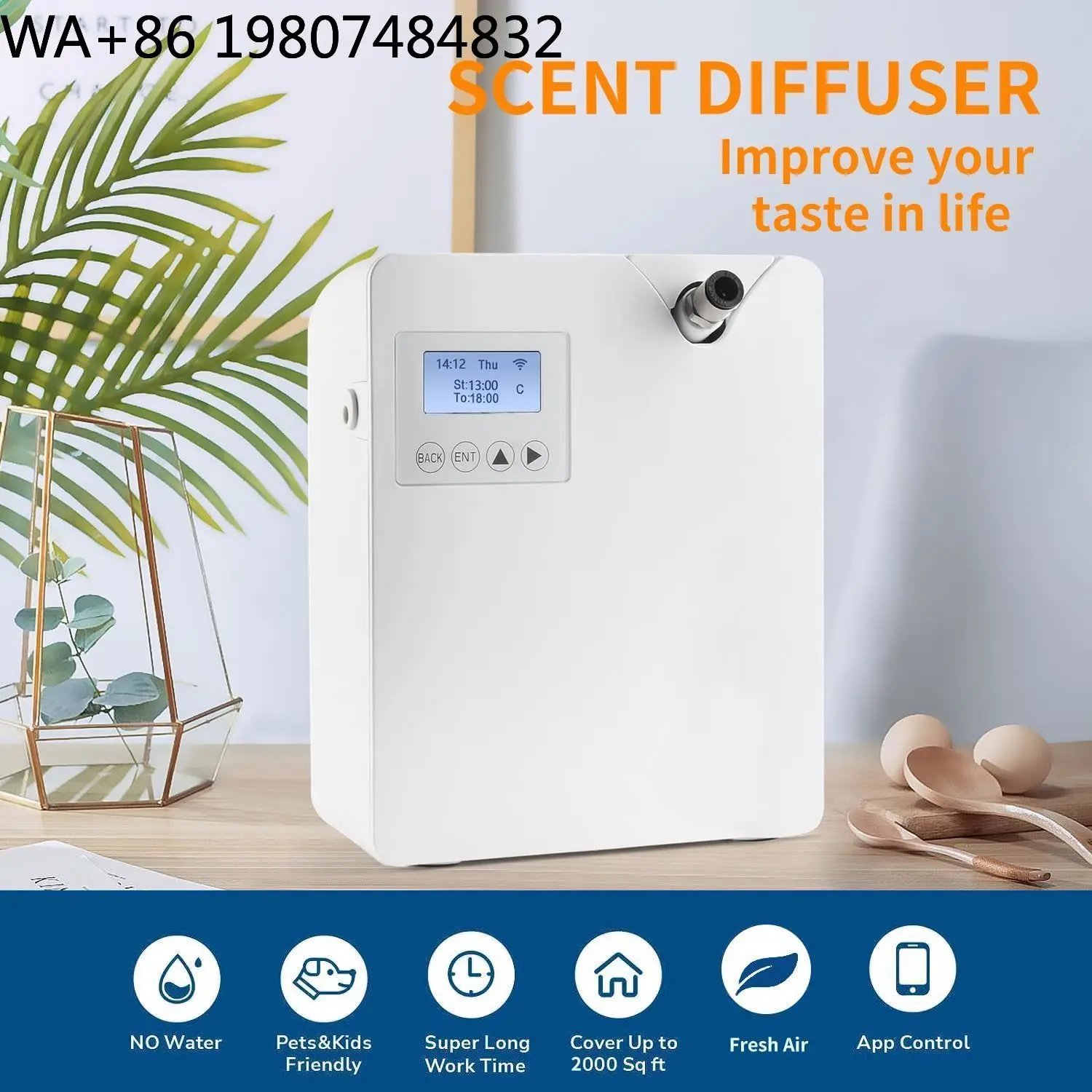 300ml Plastic Waterless Scent Nebulizer Wifi Smart App Control Purifying Fragrance Diffuser Silent Air Freshener For Home Hotel
