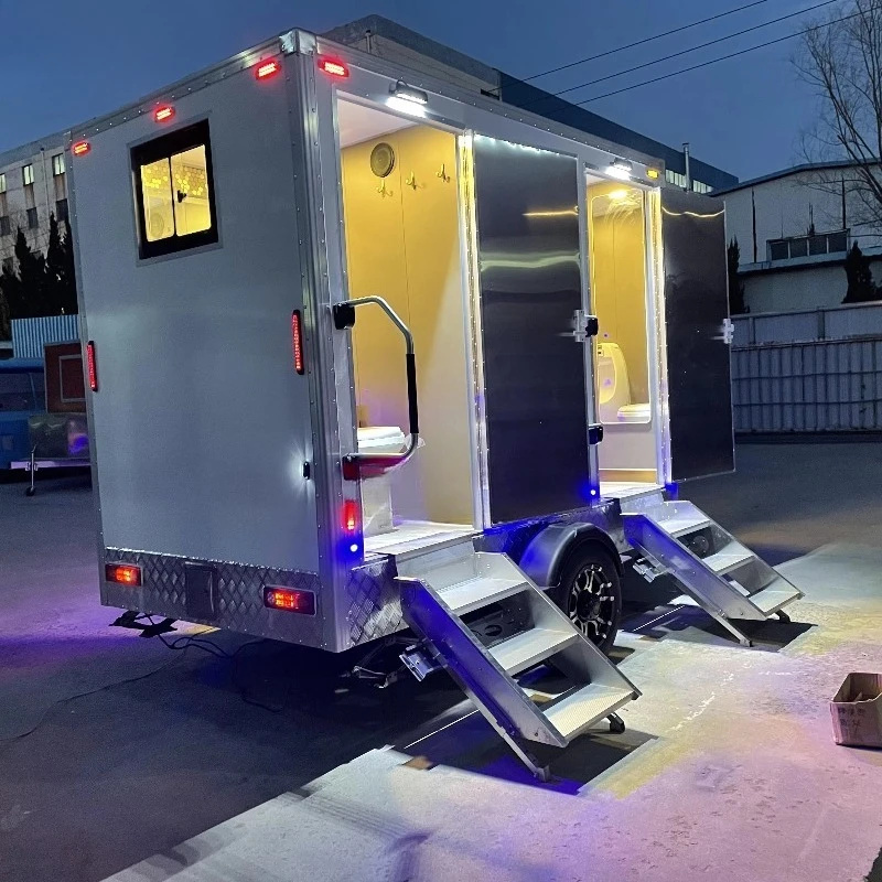 Customized VIP Portable Mobile Restroom Trailer Integrated Washroom Toilet Cabin Equipment For Construction Sites
