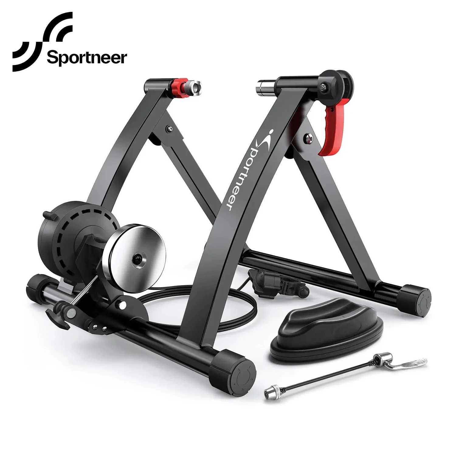 Sportneer Magnetic Stationary Bike Stand 6 Level Resistance Adjustable for Indoor Riding Bike Trainer for 26-28