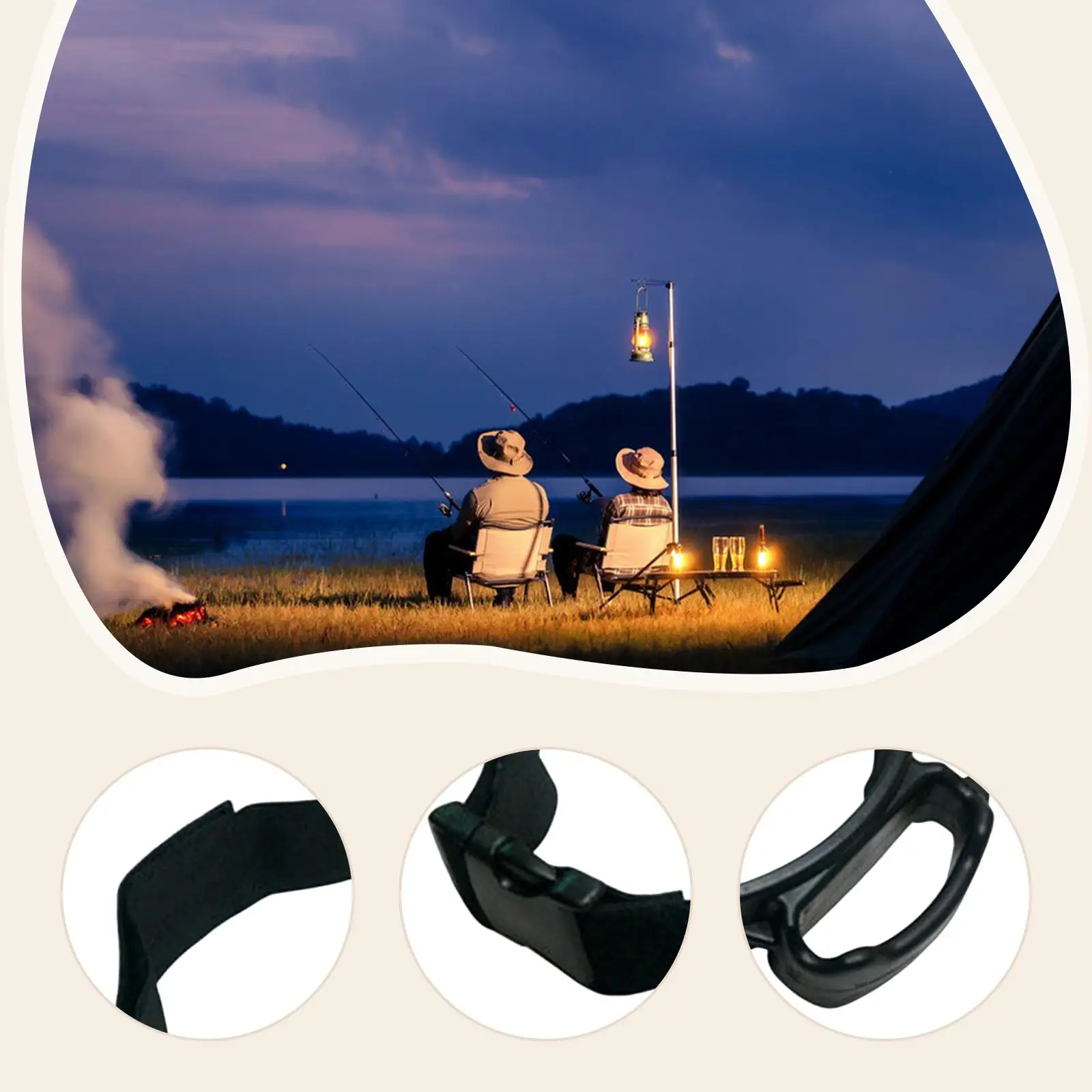 

Fishing Gear Accessories Adjustable Rod Holder Belt with Multiple Loops for Sea and River Fishing