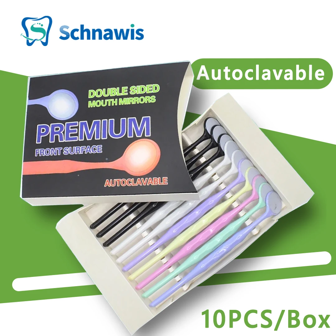 

10pcs/Box Dental Double Sided Mouth Mirrors Autoclavable Surface Exam Reflectors With Handle Oral Tooth Whitening Dentist Tool