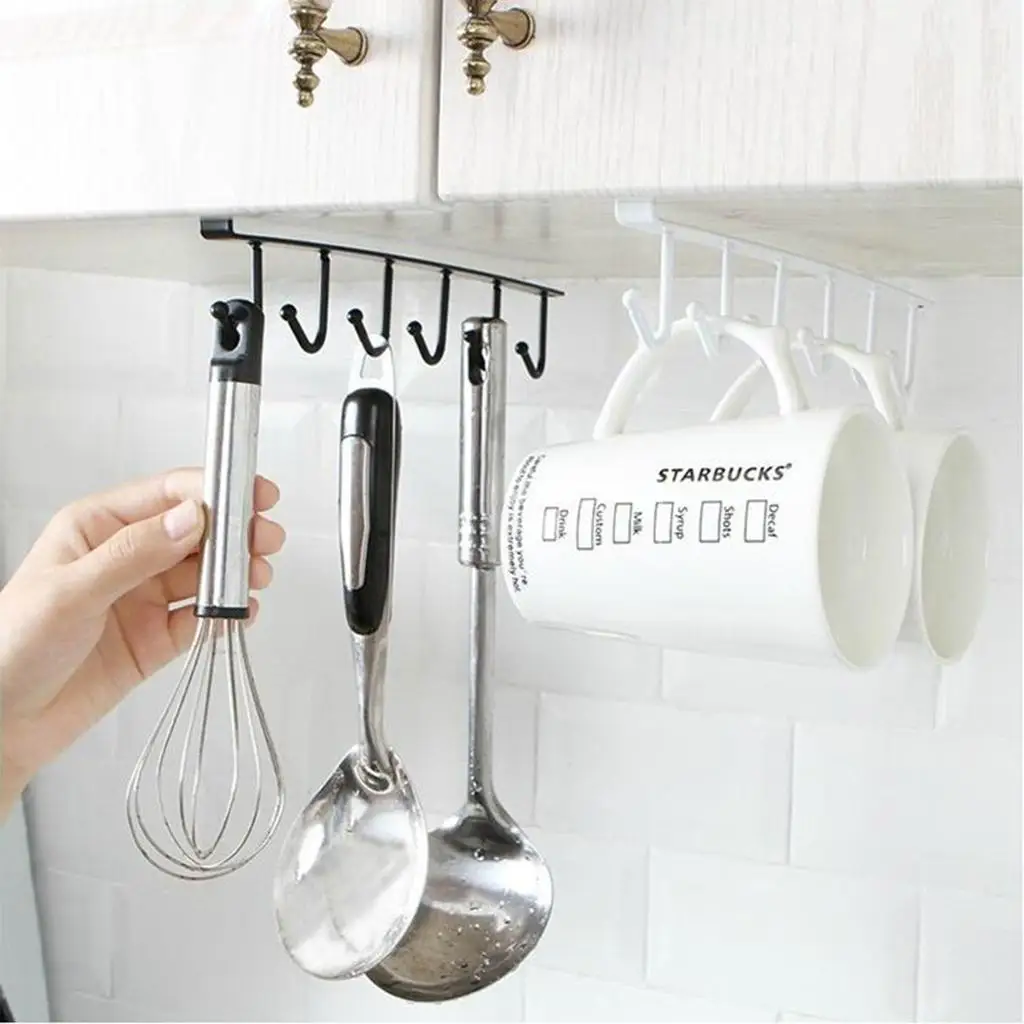 Multi-Purpose Under-Cabinet Kitchen Hook Organizer