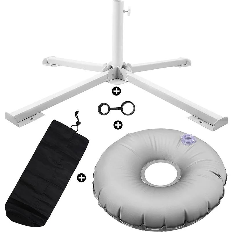 Folding Beach Umbrella Stand Adjustable Portable Sunshade Patio Umbrella Base Bracket With Water Bag