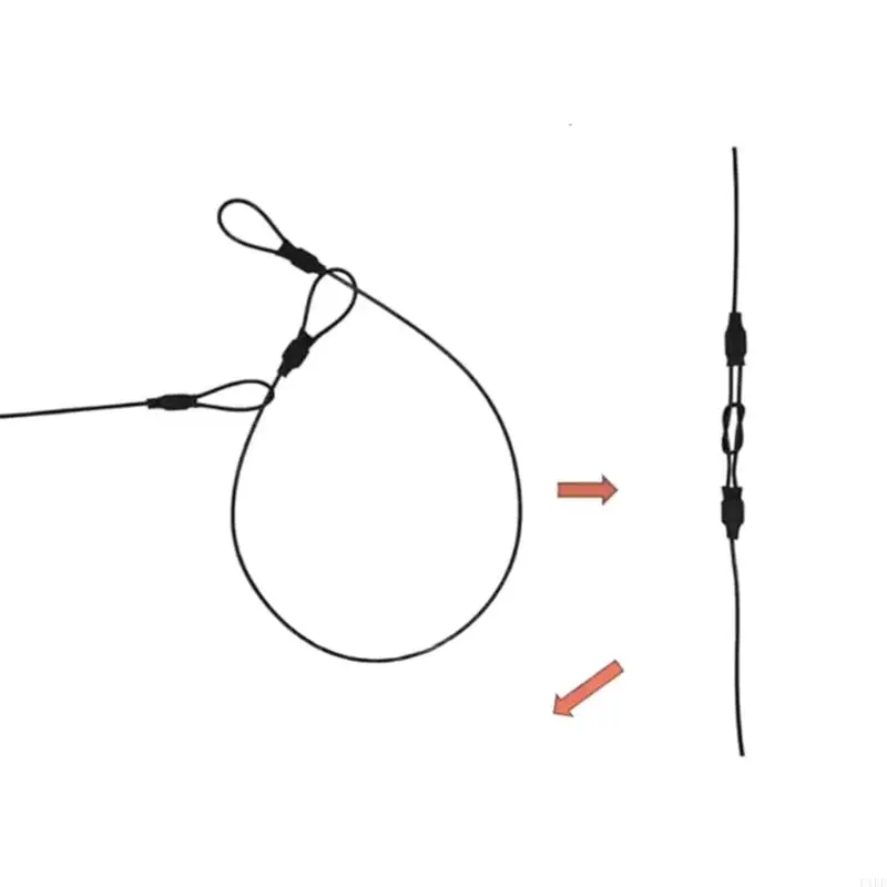 حبل سلك السلامة غير القابل للصدأ C1FE لنقل السفر في الهواء الطلق مع نهاية مزدوجة حلقة