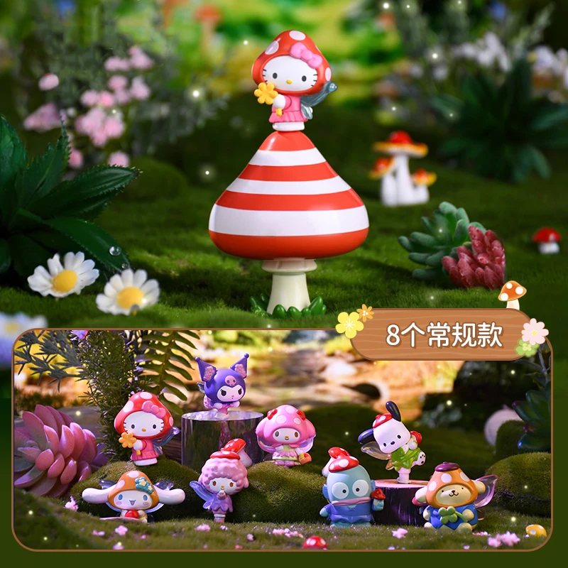 

In Stock Genuine Sanrio Characters Mushroom Fairy Series Blind Box Hellokitty Kuromi My Melody Collectibles Desktop Birthdaygift