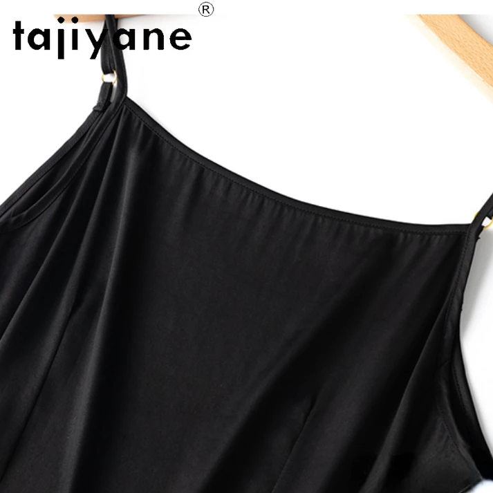 TAJIYANE 100% Mulberry Silk 24 Momme Womens Dress Summer Clothes Elegant Dresses for Women Sleeveless Long Dress Cарафаны 2024