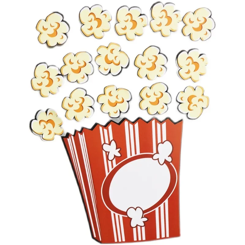 Cartoon Popcorn Magnetic Sticker Toy Learning English For Board Games Props Group Teams PK Early Educational Teaching Aids