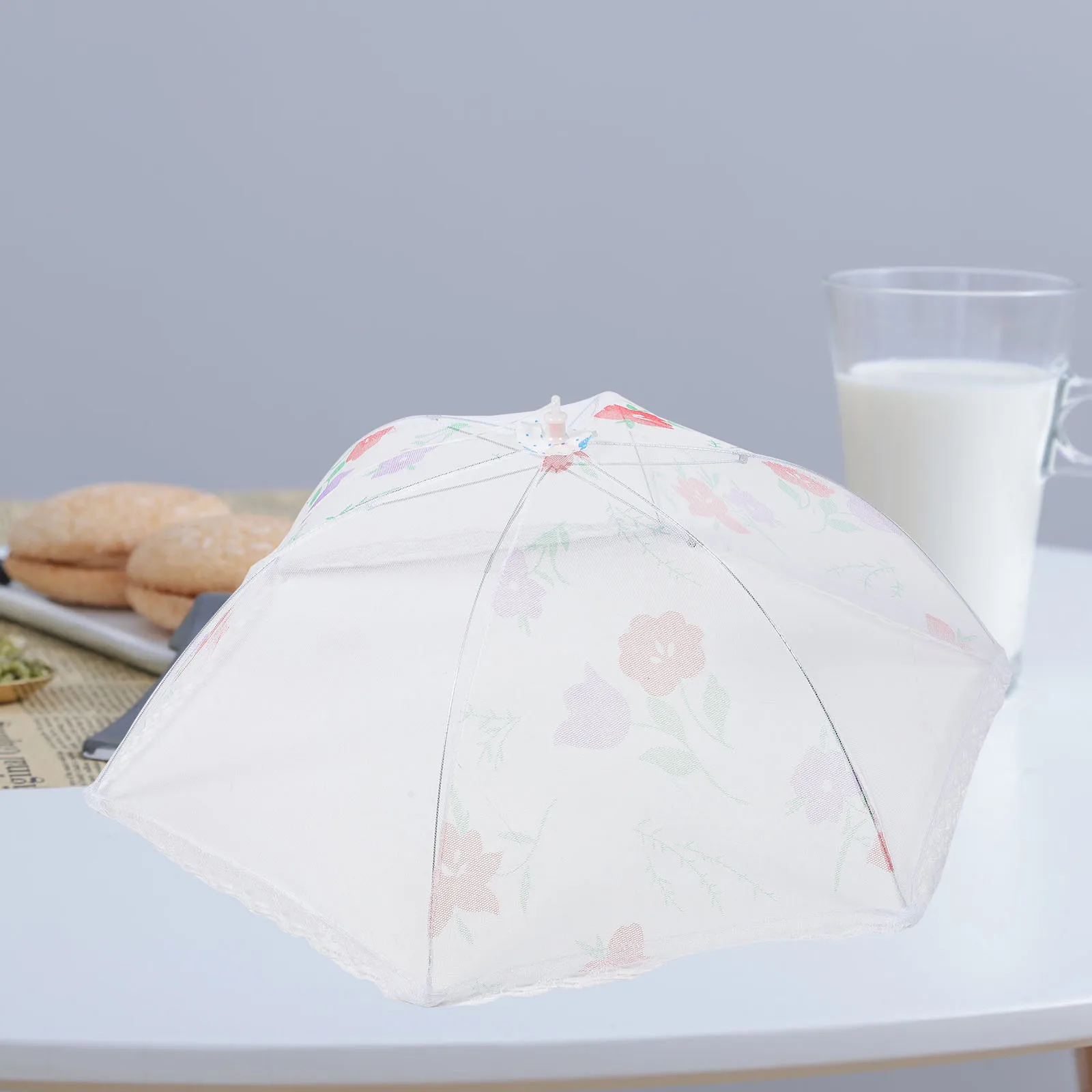 

2pcs Lace Meals Protector Food Tent Dish Table Umbrella Foldable Dust Cover For Kitchen Camping Picnic Outdoor Random Color