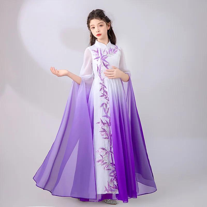 Vintage Hanfu Jurk Meisjes Oude Chinese Traditionele Dans Kids Fee Optreden Jurk Kostuum Verjaardag Meisjes Feest Cosplay