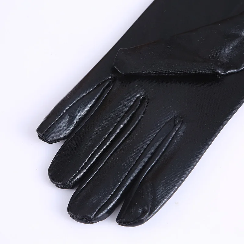 Sexy Long Faux Leather Lace Splicing Glove Latex Punk Gloves Jazz Outfit Mittens Culb Wear Prom Cosplay Costumes Accessory