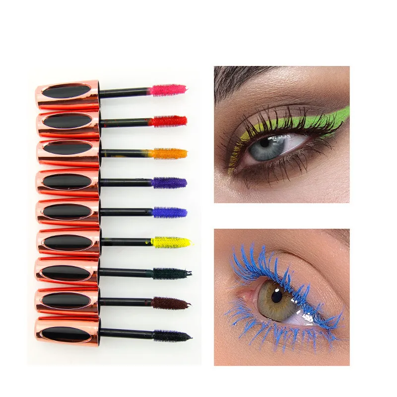 

10PCS Colored Mascara Private Label Oem Sweatproof Liquid Lash Extensions Waterproof Pink White Blue Vegan Mascara Custom Logo