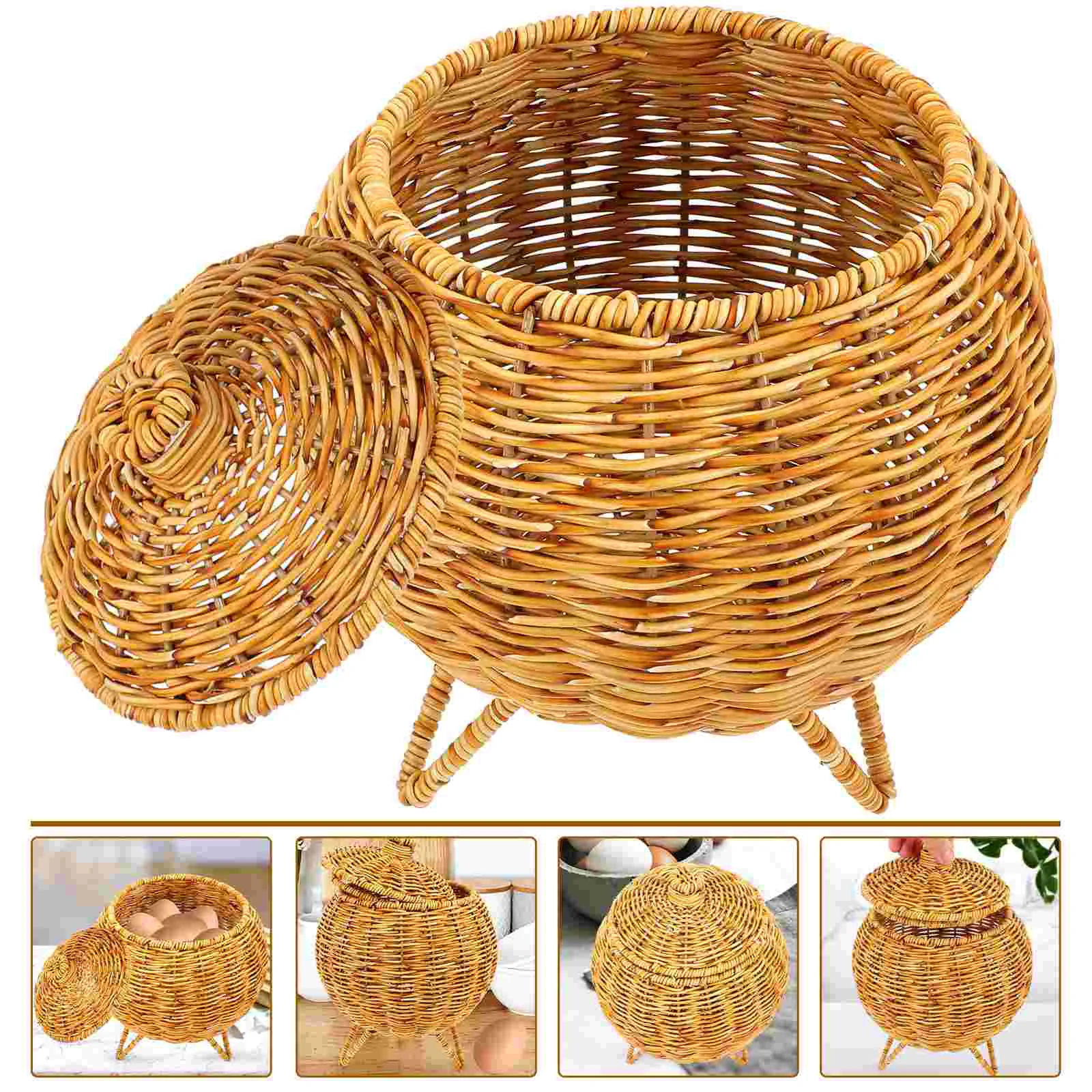 

Storage Bins Multi-function Fruit Basket Desktop Egg Daily Use Wear-resistant Convenient Plastic Supply Delicate Retro