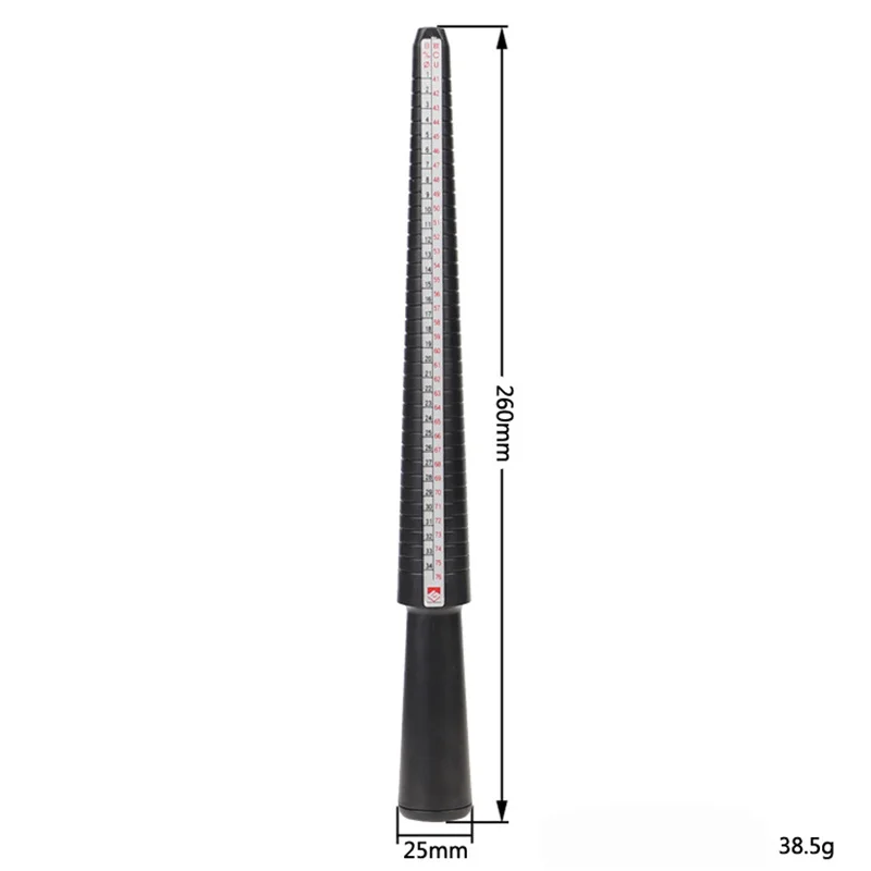 مجموعة أدوات قياس حجم الحلقة البلاستيكية، مقاس المجوهرات، عصا مغزل الإصبع لقياس دقيق #6