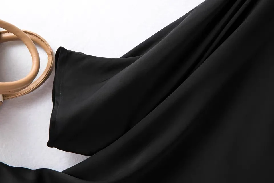 Winsleter - Damska elegancka bluzka, 93% jedwab, 7% spandex, rękaw nietoperz, okrągły dekolt, gładka, podstawowa, luźna, codzienna, zima 2025, T5D104CC