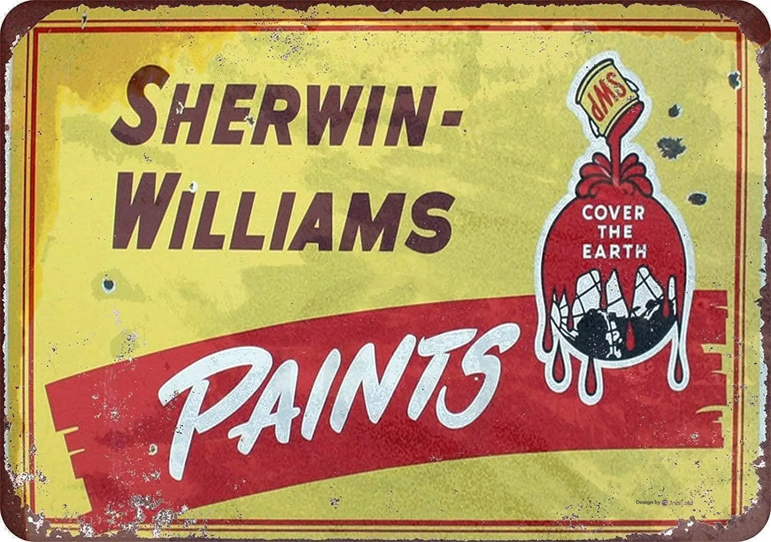 Tin signage Fun Vintage wall decoration Home Sherwin Williams Paint Yellow Rustic vintage Aluminum metal 20.32 x 30.48 cm (yha07