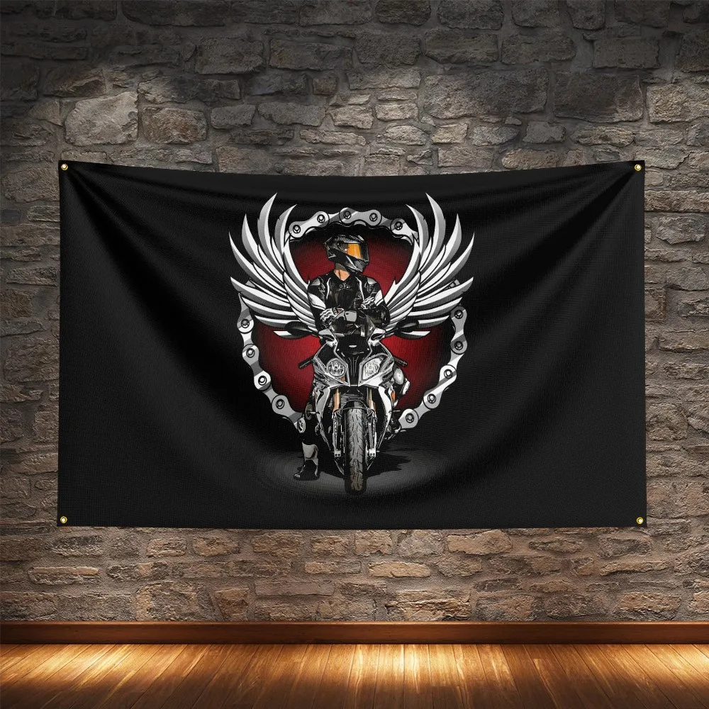 Free Life Ride Motorcycle Club Flag Polyester Digital Printing Moto Banner For Decoration - Image 4