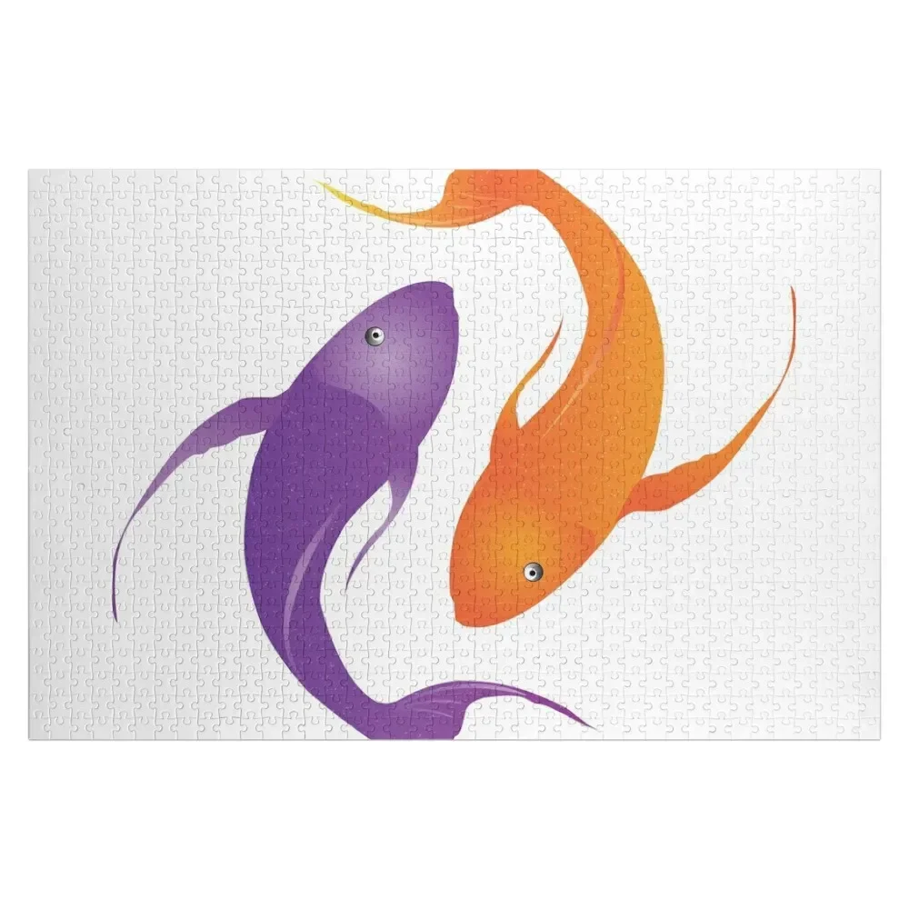 Colorful Koi Fish Couple Jigsaw Puzzle Personalized Kids Gifts Woodens For Adults Animal Puzzle