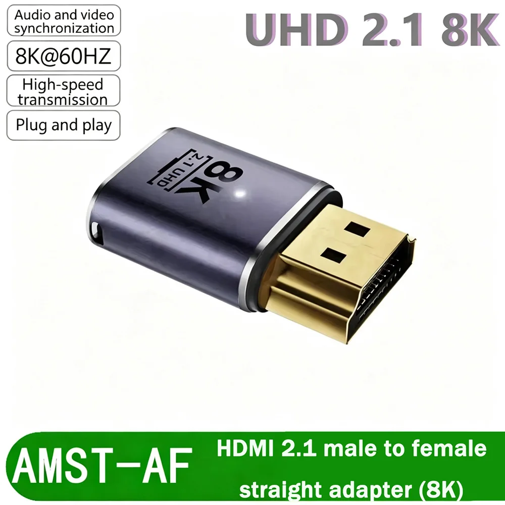 HDMI 2.1 male to female straight adapter (8K version) can transmit ultra-high-definition video, For 3D and high-definition audio