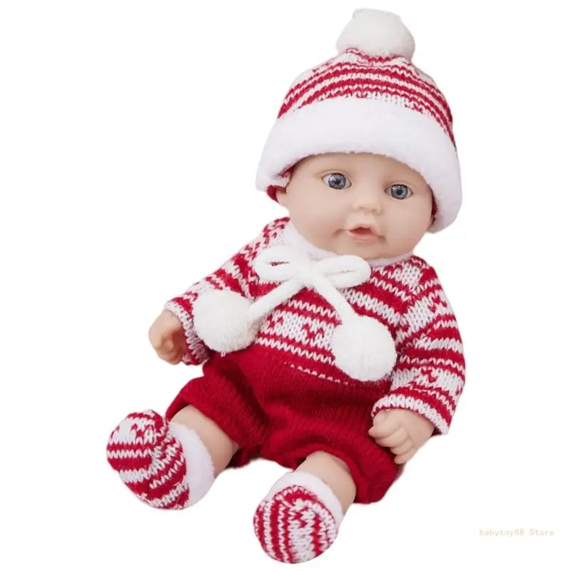 Y4UD Comforting Christmas Teething Toy Soothing Christmas Baby Soft Rubber Baby Figurine Decoration for Toddlers