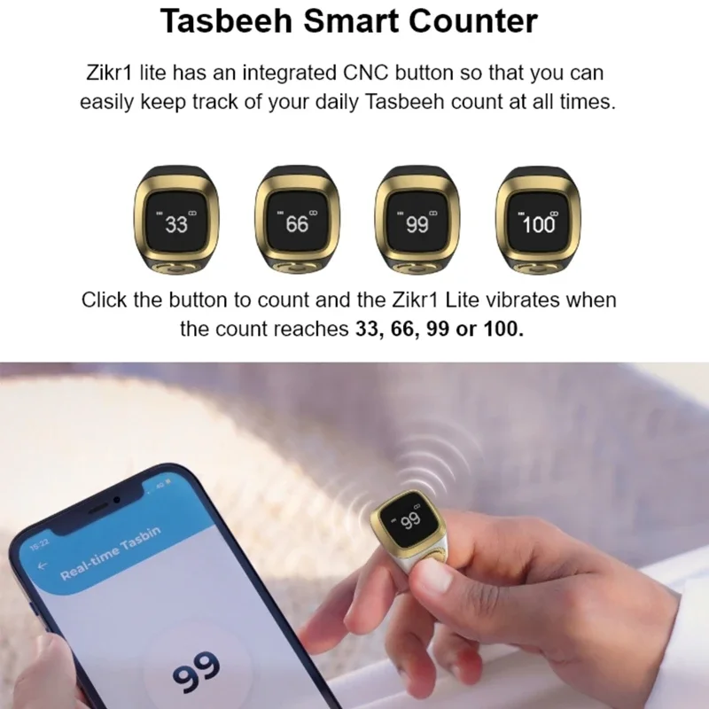 Muslim Digital Time Reminder Prayer Smart Tally Counter Ring Used Toy Tension Relieve Waterproof Reset Decompression for