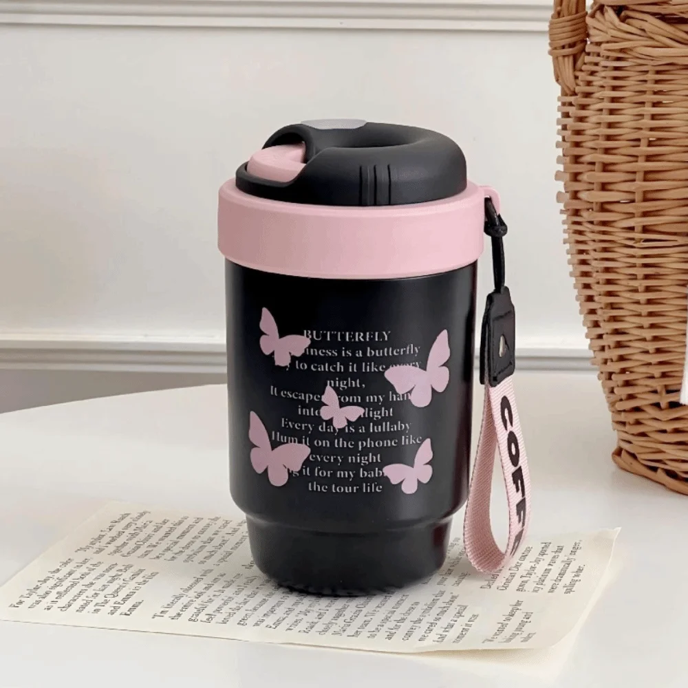 

316 Stainless Steel Butterfly Insulated Cup Double Layer Large-capacity Vacuum Thermos Cup Tea Drain 500ml Portable Water Bottle