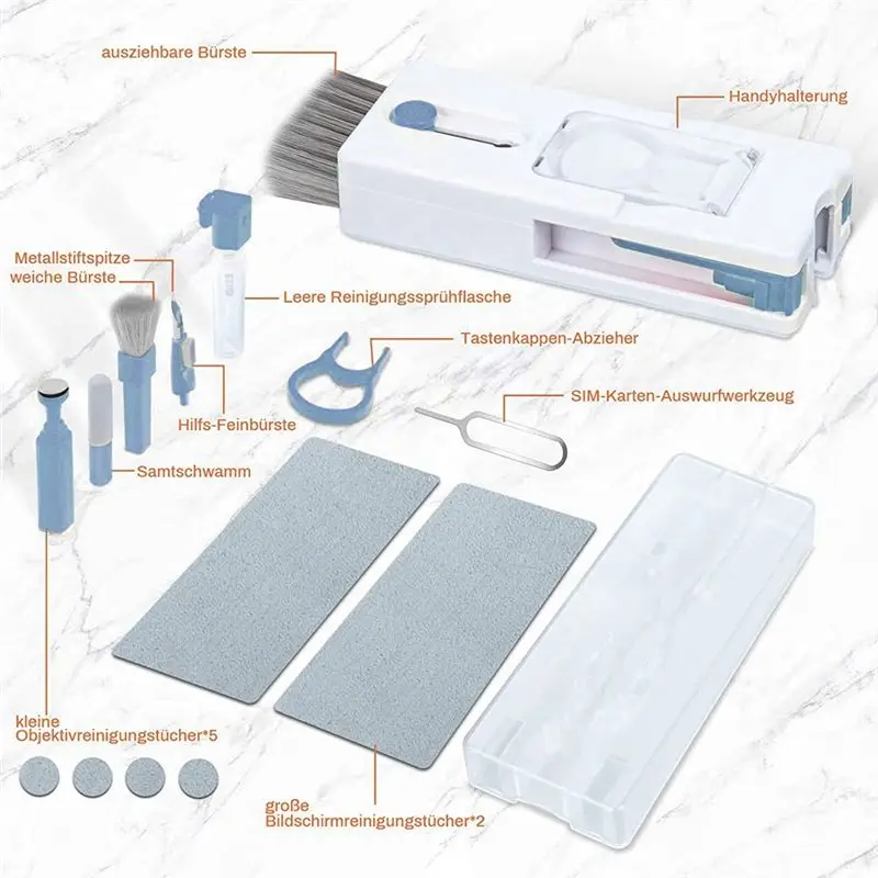 A78I 11 in 1 Cleaning Kit Computer Keyboard Cleaner Brush Set Bluetooth Earphones Cleaning Pen Cleaning Tools