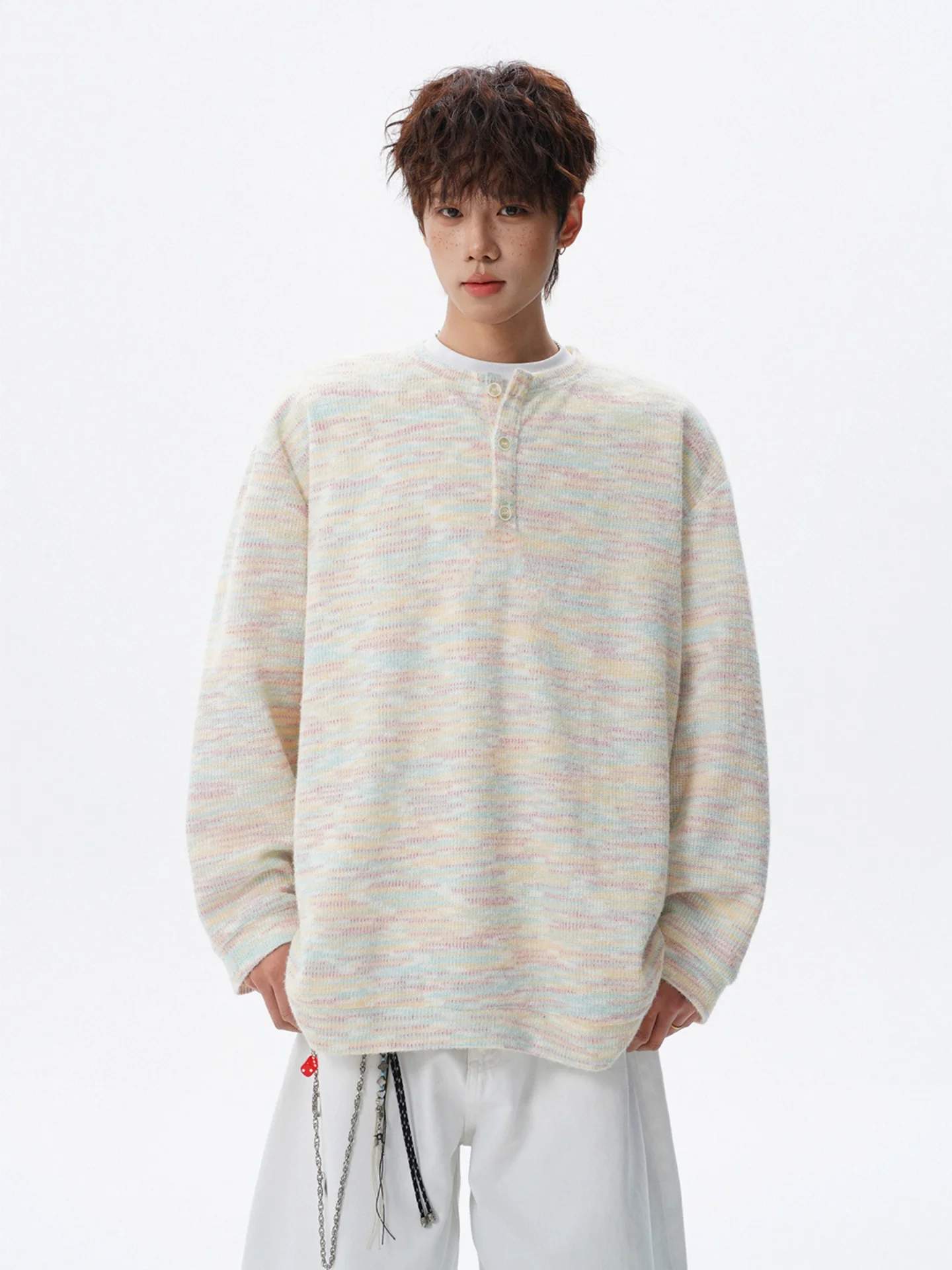

Henry Collar Long Sve Men's Sweatirt Base Layer irt Spring New Sle Youth Couple Top Polyester Fiber Casual ...