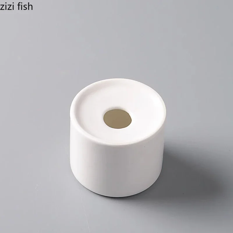 Pure White Ceramic Dessert Dish Creative Sweet Cone Holder Cylindrical Snack Sushi Dish Restaurant Molecular Cuisine Tableware image 2