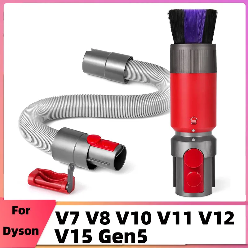 Dusting Brush + Flexible Extension Hose For Dyson V7 V8 V10 V11 V12 V15 Gen5 Vacuum Cleaner  Replacement Parts