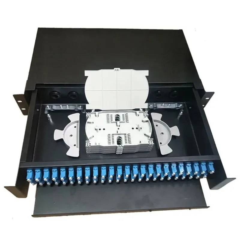 Panel de Conexión de Fibra Óptica ODF de Alta Calidad Directo de Fábrica, 12/24/48 Núcleos, 1U/2U, SC/LC/FC/ST, Tipo Rack, para Redes FTTX