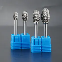 E-Type Alloy Rotary File Elliptical Double Thread Tungsten Steel Grinding Head Metal Jade Wood Electric Grinding Milling Cutter