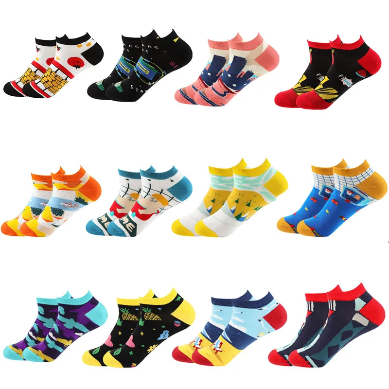 

New Socks Men And Women Tide Ins Personality Boat Socks Street Europe And The United States Hip-hop Socks Sports Low-top Invisib