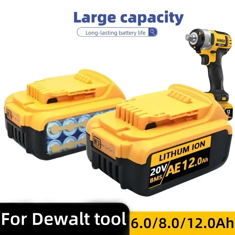 For 18V/20 Volt MAX 12.0Ah DCB200 Replacement Li-ion Battery for DeWalt DCB205 DCB201 DCB203 Power Tool Batteries